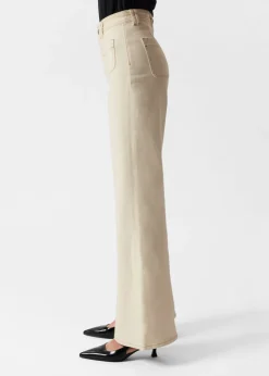 Clearance & Other Stories Patch-Pocket Bootcut Jeans Cream