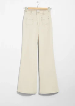 Clearance & Other Stories Patch-Pocket Bootcut Jeans Cream