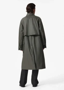 Store & Other Stories Patch-Pocket Cotton Coat Green