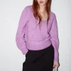 Store & Other Stories Pearl-Beaded Knit Sweater Lilac