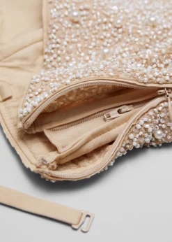 Discount & Other Stories Pearl-Embellished Midi Dress Beige