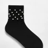 Outlet & Other Stories Pearl-Embellished Socks Black