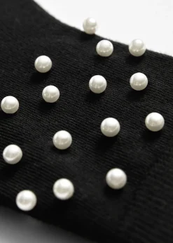 Outlet & Other Stories Pearl-Embellished Socks Black