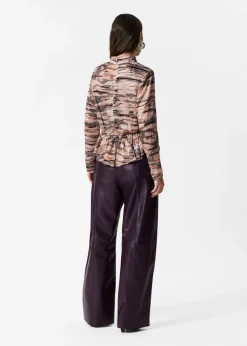 New & Other Stories Peplum Top Gold/Black Stripes