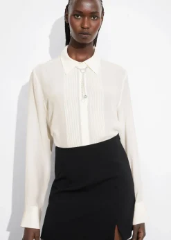 Best & Other Stories Pintuck-Detailed Silk Shirt