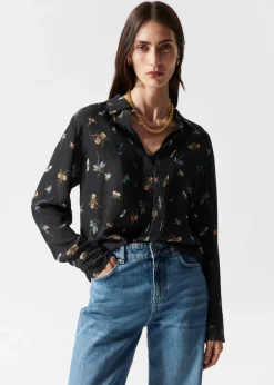 Best & Other Stories Pintuck-Detailed Silk Shirt
