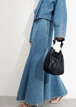 Cheap & Other Stories Pleated Denim Maxi Skirt