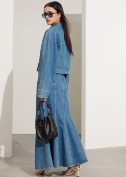 Cheap & Other Stories Pleated Denim Maxi Skirt