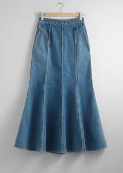 Cheap & Other Stories Pleated Denim Maxi Skirt