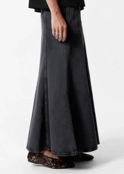 Cheap & Other Stories Pleated Denim Maxi Skirt