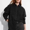 Discount & Other Stories Pleated Denim Shirt Black