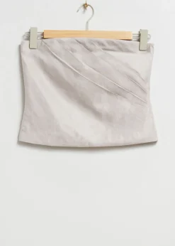 Flash Sale & Other Stories Pleated Detail Tube Top Light Grey