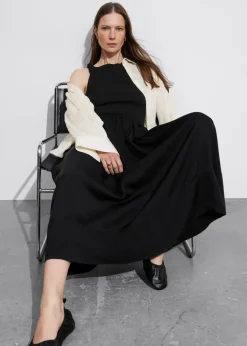 Sale & Other Stories Pleated Drawstring Midi Skirt