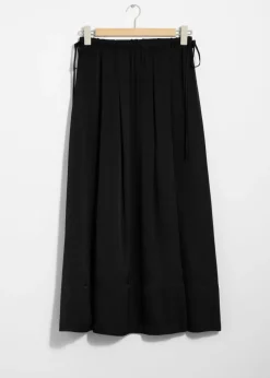Sale & Other Stories Pleated Drawstring Midi Skirt