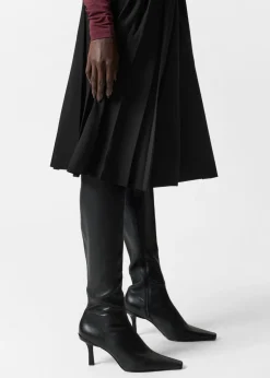 Fashion & Other Stories Pleated Midi Skirt Black