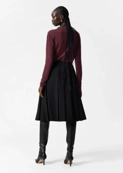 Fashion & Other Stories Pleated Midi Skirt Black