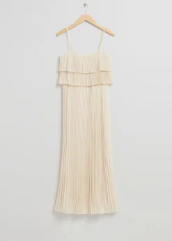 Best & Other Stories Pleated Strappy Maxi Dress Cream
