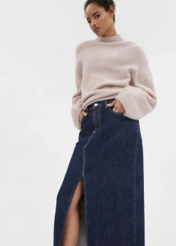 Flash Sale & Other Stories 5-Pocket Denim Midi Skirt Dark Blue