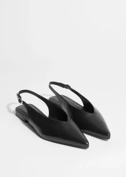 Hot & Other Stories Pointed Slingback Pumps Black