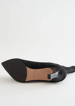 Sale & Other Stories Pointy Sock Boots Black suede