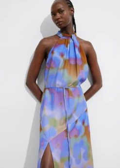 Best & Other Stories Printed Halterneck Maxi Dress Blue Print