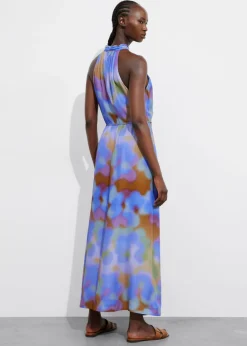 Best & Other Stories Printed Halterneck Maxi Dress Blue Print