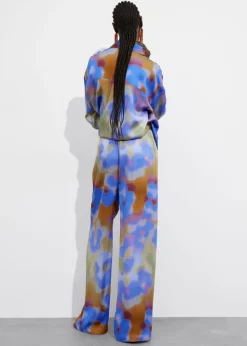 Cheap & Other Stories Printed Satin Trousers Blue Print