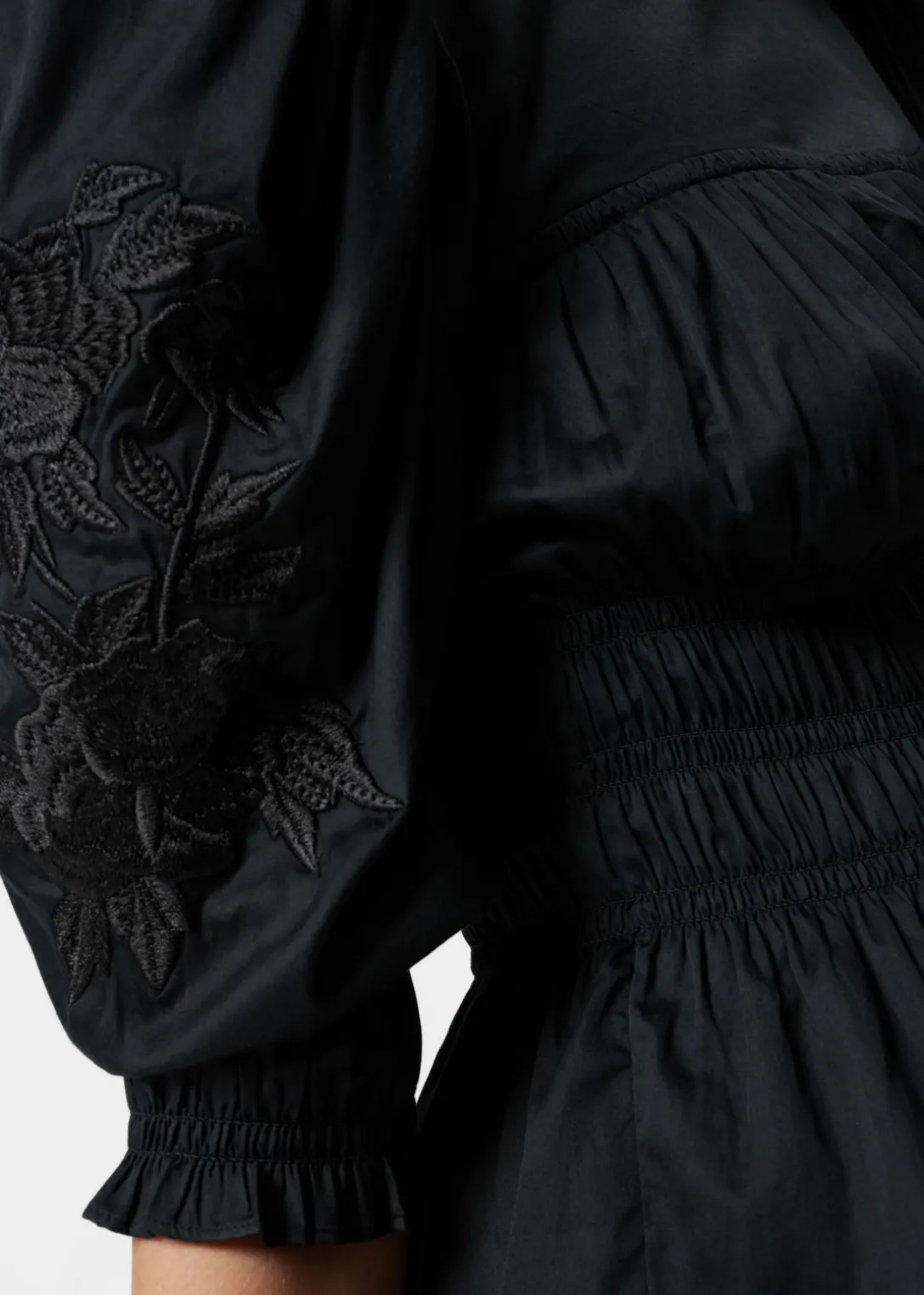 Best & Other Stories Puff Sleeve Peplum Blouse Black
