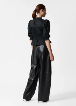 Best & Other Stories Puff Sleeve Peplum Blouse Black