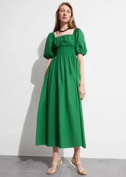 Online & Other Stories Puff-Sleeve Midi Dress