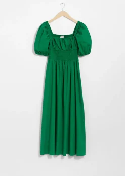 Online & Other Stories Puff-Sleeve Midi Dress