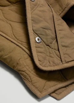 Flash Sale & Other Stories Quilted Extended-Shoulder Jacket Dark Beige