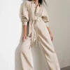 Best Sale & Other Stories Relaxed Belted Jumpsuit Beige