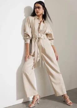 Best Sale & Other Stories Relaxed Belted Jumpsuit Beige