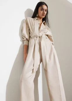Best Sale & Other Stories Relaxed Belted Jumpsuit Beige