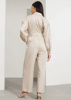 Best Sale & Other Stories Relaxed Belted Jumpsuit Beige