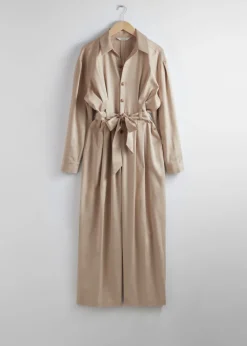 Best Sale & Other Stories Relaxed Belted Jumpsuit Beige