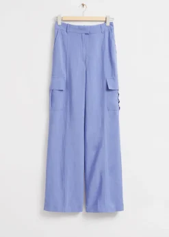 Clearance & Other Stories Relaxed Cargo Pocket Trousers Light Blue