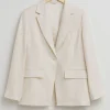 Clearance & Other Stories Relaxed Cut-Away Tailored Blazer White