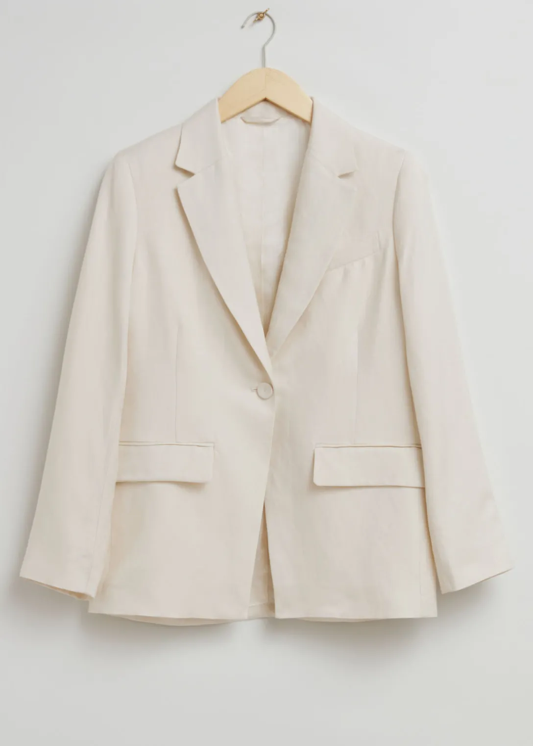Clearance & Other Stories Relaxed Cut-Away Tailored Blazer White