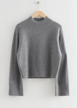 Discount & Other Stories Relaxed Fit Cashmere Sweater Dark Grey