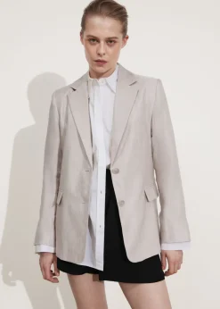 Best & Other Stories Relaxed Linen-Blend Blazer Light Grey