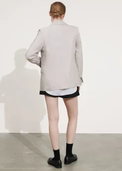 Best & Other Stories Relaxed Linen-Blend Blazer Light Grey