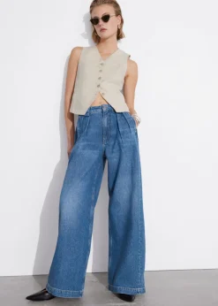 Fashion & Other Stories Relaxed Wide Jeans Bright Blue