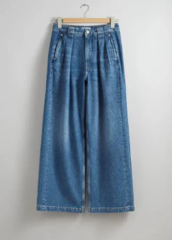 Fashion & Other Stories Relaxed Wide Jeans Bright Blue