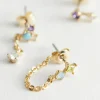 Store & Other Stories Rhinestone Chain Drop Earrings Gold-colored
