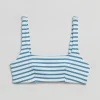 Online & Other Stories Ribbed Bandeau Bikini Top Dusty blue/Egret