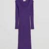 Clearance & Other Stories Ribbed Slim Midi Dress Purple
