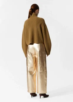 Store & Other Stories Rib-Knit Turtleneck Jumper Dark Khaki