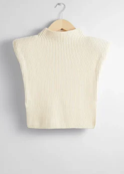 Sale & Other Stories Rib-Knit Wool Bib Light Beige